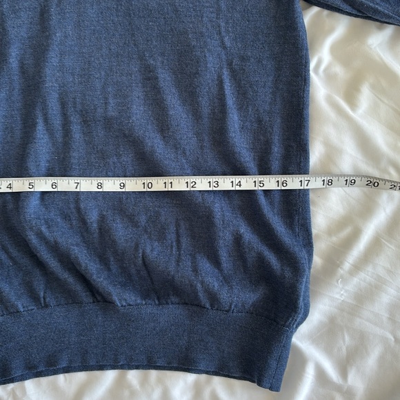 Charles Tyrwhitt Merino Quarter Zip Sweater - Indigo Melange - M - Picture 10 of 11